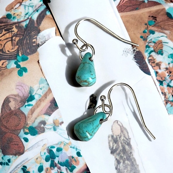 5 For $25💫Turquoise Teardrop Dangles Earrings - Picture 1 of 5